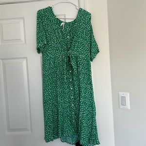 Seraphine Daffodil Tie Front Maternity & Nursing Dress, Green